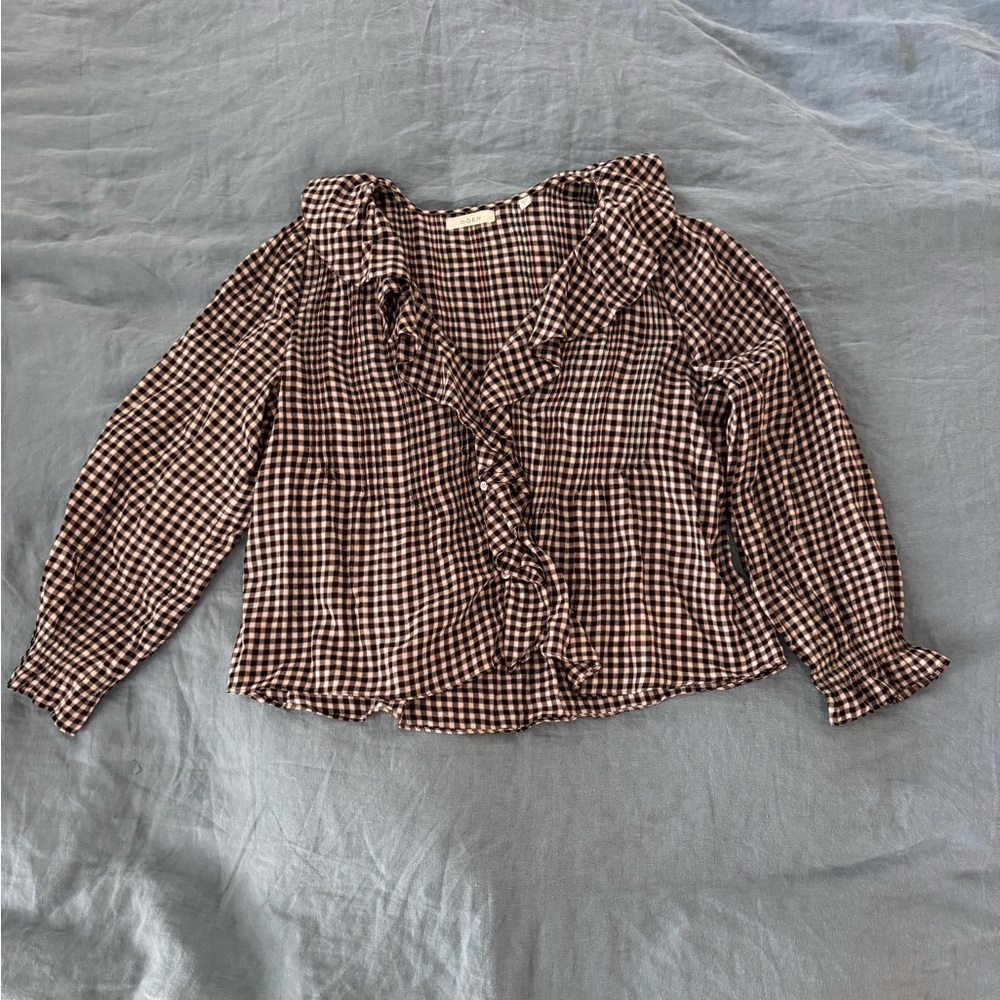 🍂 Doen Hardy top in Delphine Plaid size Large. *see notes pls - Picture 11 of 16